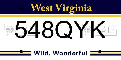 548QYK West Virginia License Plate