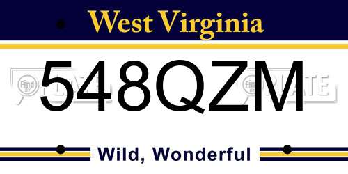 548QZM West Virginia License Plate