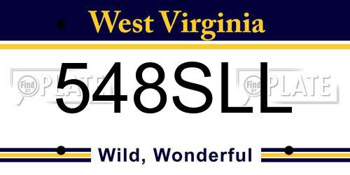 548SLL West Virginia License Plate