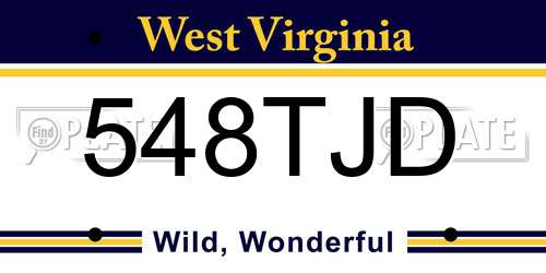 548TJD West Virginia License Plate