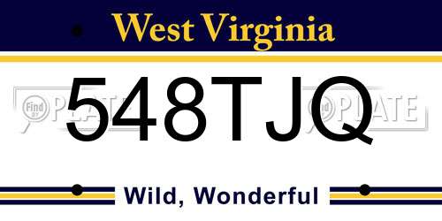548TJQ West Virginia License Plate