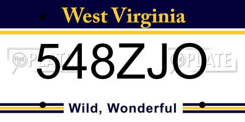 548ZJO West Virginia License Plate