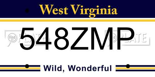 548ZMP West Virginia License Plate