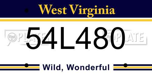 54L480 West Virginia License Plate