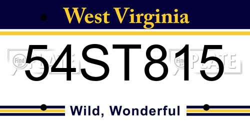 54ST815 West Virginia License Plate