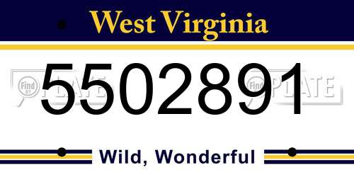 5502891 West Virginia License Plate