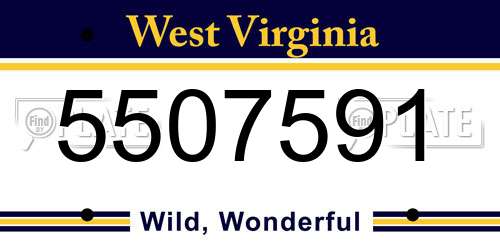5507591 West Virginia License Plate