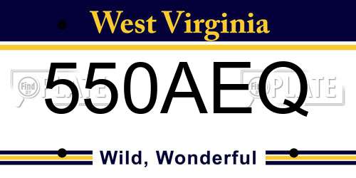 550AEQ West Virginia License Plate