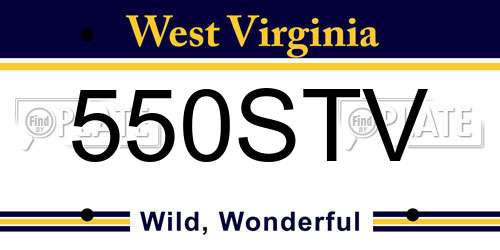 550STV West Virginia License Plate