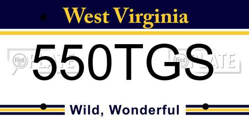 550TGS West Virginia License Plate