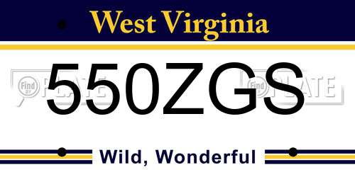 550ZGS West Virginia License Plate