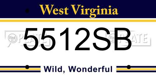 5512SB West Virginia License Plate
