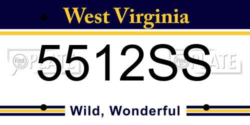5512SS West Virginia License Plate
