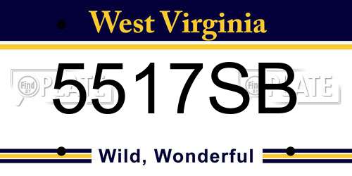 5517SB West Virginia License Plate