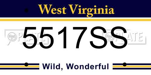 5517SS West Virginia License Plate