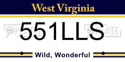 551LLS West Virginia License Plate