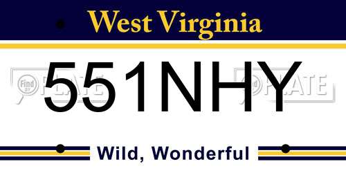 551NHY West Virginia License Plate