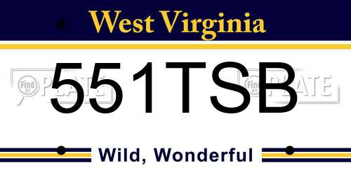 551TSB West Virginia License Plate