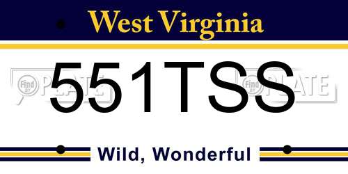 551TSS West Virginia License Plate