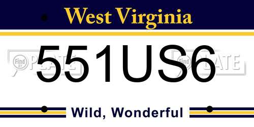 551US6 West Virginia License Plate