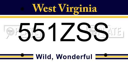 551ZSS West Virginia License Plate