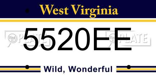 5520EE West Virginia License Plate