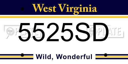 5525SD West Virginia License Plate