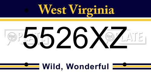5526XZ West Virginia License Plate