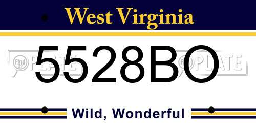 5528BO West Virginia License Plate