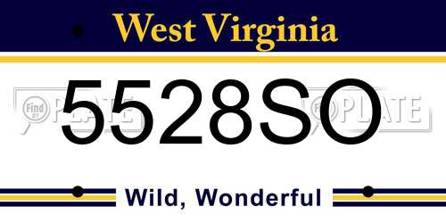 5528SO West Virginia License Plate