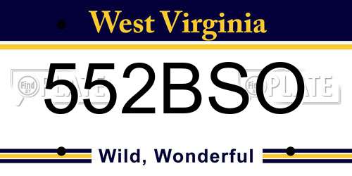 552BSO West Virginia License Plate