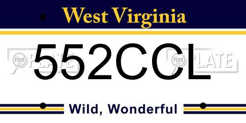 552CCL West Virginia License Plate