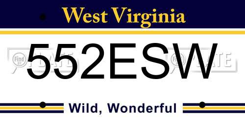 552ESW West Virginia License Plate