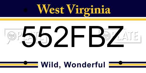 552FBZ West Virginia License Plate
