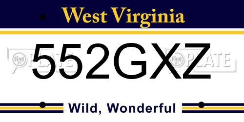552GXZ West Virginia License Plate