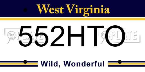 552HTO West Virginia License Plate
