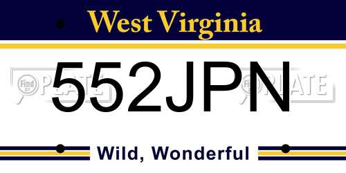 552JPN West Virginia License Plate