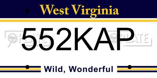 552KAP West Virginia License Plate