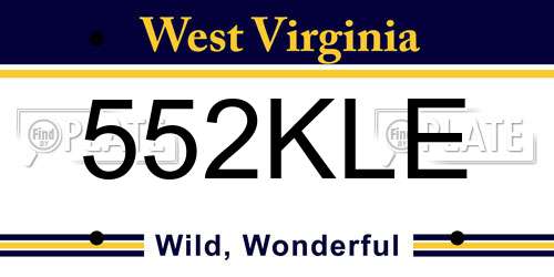 552KLE West Virginia License Plate