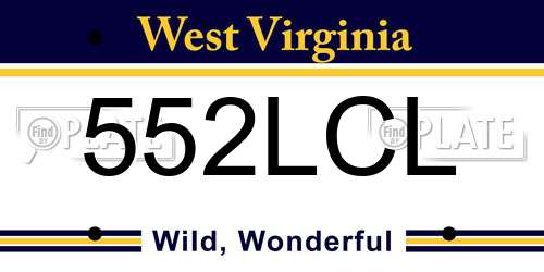 552LCL West Virginia License Plate