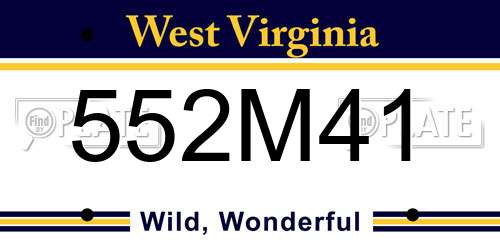 552M41 West Virginia License Plate