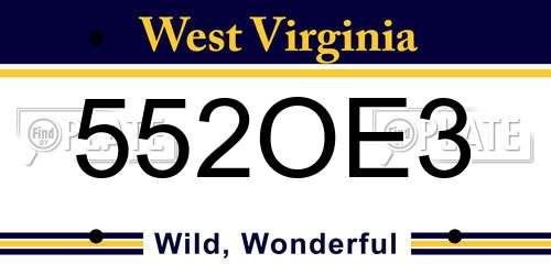 552OE3 West Virginia License Plate