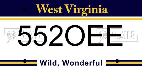 552OEE West Virginia License Plate
