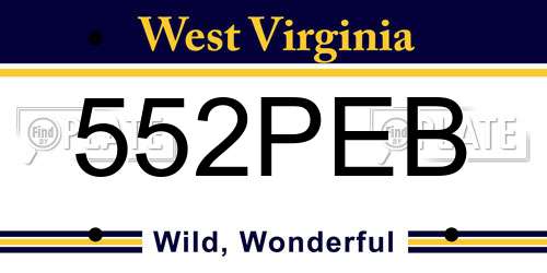 552PEB West Virginia License Plate