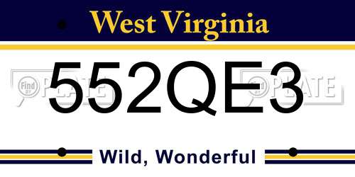 552QE3 West Virginia License Plate