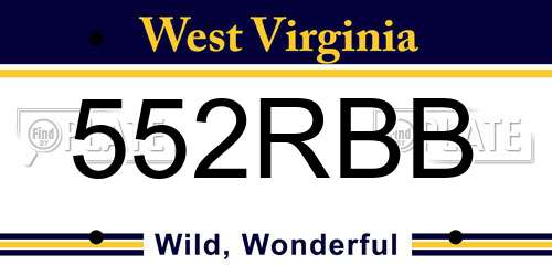 552RBB West Virginia License Plate