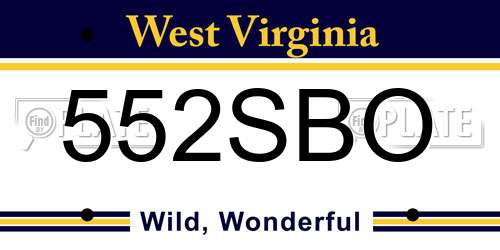 552SBO West Virginia License Plate