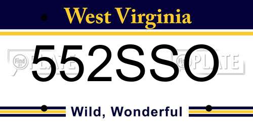 552SSO West Virginia License Plate