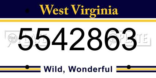 5542863 West Virginia License Plate