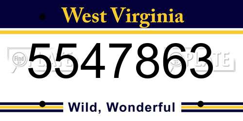 5547863 West Virginia License Plate